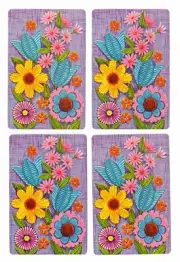 4 Modern Floral Single Playing Swap Cards Great for Collecting Scrapbooking
