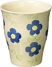 902713 Teacup, Multi, φ3.2 x 3.6 inches (8.2 x 9.2 cm), 8.5 fl oz (240 cc), New Yunomi (Blue), Natural Flower, Made in Japan, Arita Ware