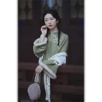 在飛比找ETMall東森購物網優惠-秋冬新式中國風倒大袖茶服旗袍
