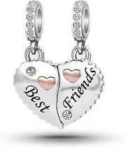 [LSxAB] Puzzle Heart Best Friend Friendship Charm Compatible with Pandora Charms Bracelets