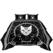 Black and White Egyptian Cat God Coverlet