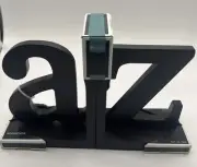 Target Home Bookends A & Z Lowercase Black Letters 2010 Appx. 7" Height