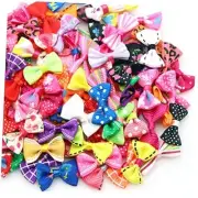 100Pcs Mix Style Mini Satin Ribbon Bows Ties Grosgrain Tiny Bows Colorful