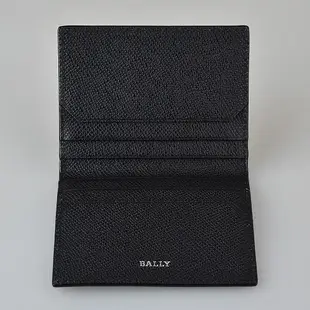 BALLY TALDER銀字LOGO紅白紅/黑白黑條紋牛皮6卡對折卡片名片夾(兩色)