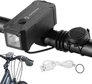 Bikes Lights Front and Back,Rechargeable Bicycles Headlight with Horn Bikes Flashlight | Waterproof Mountain Bikes Accessories, Bikes Lights for Motorcycle