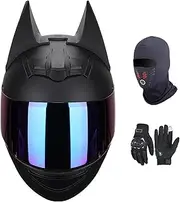 Full Face Motorcycle Helmet ECE Approved, Lightweight Helmet for Adult Men Women, Motorcycle Helmets with Removable Ears