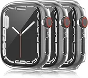 3 Pack Hard Case for Apple Watch Screen Protector Series 9 & Series 8/7 41mm, Shockproof Scratch Resistant Protective Replacement Cover for iWatch 9/8/7