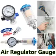 Air Regulator Gauge Spray Gun Pressure Paint Water Filter 1/4"Separator 0-140PSI
