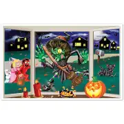 Beistle Crashing Witch Insta-View Decoration 5ft Insta-Theme, Purple