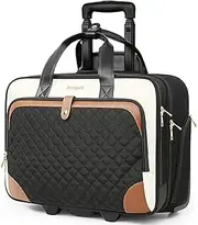 Arcoyard Rolling Laptop Bag Women, Rolling Briefcase for Women, Beige Brown, Large, Stylish and Minimalist Design, Beige Brown, L, Stylish and Minimalist Design