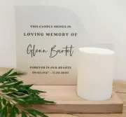 Memorial Candle Love Ones Past Personalised Printed Wedding Remembrance Name