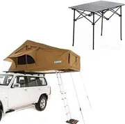 Adventure Kings Roof Top Tent + Portable Aluminium Roll-Up Camping Table Sturdy