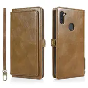 Samsung A41 A40 A33 A32 Case, Card Slot Holder Cash Pocket PU Leather, Brown - Samsung A11 Eu