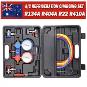 AC Manifold Gauge Hose Adapters Set R134A R404A R22 R410A Refrigeration Charging