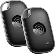 Tile by Life360 Pro (2024) - Powerful Bluetooth Tracker, Key Finder and Item Locator for Keys, Bags and More. Both iOS and Android Compatible. Phone Finder. 2-Pack (Black)