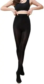 [YDZSSWKB] 1 Pairs Black Shiny Sheer Tights Silk Comfort Stockings Oil Shimmery Nylons Pantyhose 40D Semi Sheer Control Top High Waist Tights, Black