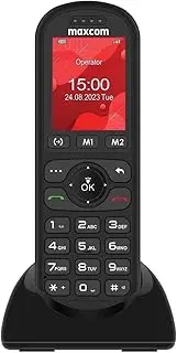 Maxcom MM39D-SE Cordless Mobile Desk Phone for Home and Office use with SIM Card - No Landline Required USB-C Desktop Charger - UK Plug - Black
