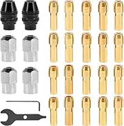 28Pcs Drill Chuck Collet Set Metal Chuck Collet Kit Sturdy 1/32inch to 1/8inch Drill Bit Chuck Shank Replacement Durable Rotary Tool Quick Change Kit for Most Rotary Tools