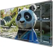 JANENFNA TCG Playmat with Card Zones 24 x 14 inches Mousepad Compatible for MTG Trading Card Game Play Mats Smooth Rubber Surface Magic The Gathering Play Mat, Cartoon Panda