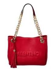 Valentino by Mario Valentino Luisa Embossed Leather Shoulder Bag NoSize Red