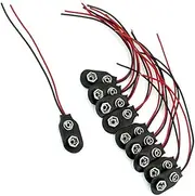TEHAUX 50pcs Black Battery Clip Connector with Cable Durable Battery Connector for Electronics Projects and DIY Applications
