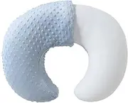 Baby Nursing Pillow and Body Positioner with Premium Slipcover for Breastfeeding for Baby Boys and Girls, Feeding Pillow with Breathable Comfortable Pillowcase (Blue)