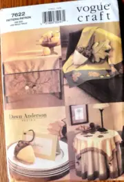 VOGUE PATTERN 7622 HOME DECOR HARVEST PILLOWS TABLECLOTH TO MAKE UNCUT FF