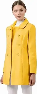 [Allegra K] Women's Peter Pan Collar Double Breasted Winter Long Trench Pea Coat