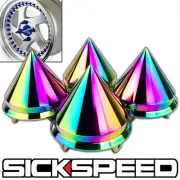 4 PC SPIKED CENTER WHEEL CAPS FOR TIRES/WHEELS/RIMS NEO CHROME SPIKE P10 (for: Peugeot)
