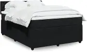 Generic Box Spring Bed with Mattress Black Double Velvet,3290299