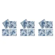3x 4pc LVD Porcelain Coasters Island Blue Mat/Pad Home/Kitchen Decor 10cm Sqr