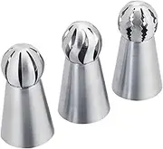 Russian Piping Tips 3Pcs/Set Stainless Steel Flower Piping Tips Cake Cupcake Decorating Supplies Kit for Kitchen Baking Tool-