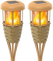 Flickering Flames Solar Powered Lights - Upgraded Solar Torches Waterproof Outdo