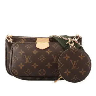 【LOUIS VUITTON】Monogram Multi Pochette Accessoires三合一麻將包(卡其綠) M44813