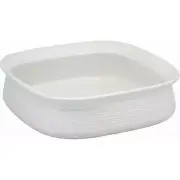NEW CORNINGWARE ETCH 9" BAKING DISH BAKEWARE STONEWARE, WHITE