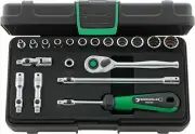 Stahlwille SOCKET SET QUICKRELEASE 1/4" 96015208 Set with 19 Psc. 40AD/12/7QR K