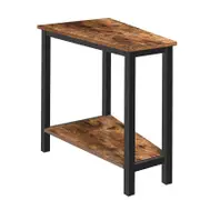 Catzon Wedge End Table with Storage Industrial Accent Table for Small Space