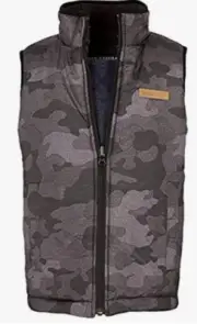 Buffalo Bitton Boy's 2-Piece Reversible Vest Set Black Camo/Dark Blue