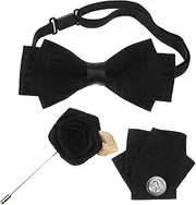 [ANDRESLAD] Mens Costume Accessories Men's Suits Clothes Pins Suits for Men Handkerchief Men Bowties Tuxedo Lapel Pin for Men Suit Brooch Bow Tie for Men Bowtie for Men Fabric