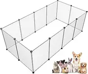 Pet Playpen,Puppy Playpen Transparent Small Animals Playpen, Pet Fence Yard Fence for Puppy,Bunny,Guinea Pigs,Ferrets,Mice,Hamsters,Hedgehogs,Turtles