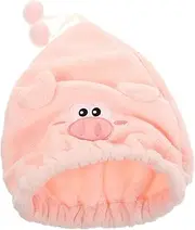 Hair Drying Towel for Women and Girls Coral Fleece Quick Dry Hair Wrap Absorbent Hair Towel Cap for Shower and Bath Cute Cartoon Shower Cap