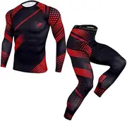 [Abigprofit] Mens Thermal Thermal Underwear Shirt Pants Compression Sportswear Jogging Suit 3 XXL