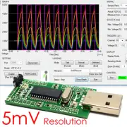 iCP12 (5mV) a- 6 Ch. PC Analog USB Oscilloscope Unlimited Logger IO DAQ ADC PWM
