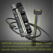 Veddha 6 Pcs VER 009s Plus PCI-E 1x to 16x Powered USB3.0 GPU Riser Adapter Card