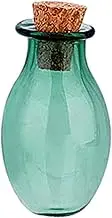 Mini Glass Bottles Vials Cork Stoppers Empty Spell Jars Clear Wishing Bottle Green, 2.7x1.5cm