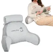 Bed Backrest Reading Rest Pillow Neck Lumbar Support Pillow Seat Cushion with Arms