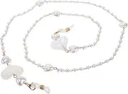 [Healvian] Stylish Heart Shaped Beaded Eyeglass Cord Simulation Pearl Chain Durable Loss Strap for Glasses Earphones for Daily Use Special Events
