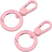 uxcell 2 Pcs Double Opening Snap Hooks Swivel Keychain Clasp Clips Metal Swivel Lobster Claw Clasp for Jewelry Making Crafts Backpack Bag Strap Phone Case, Light Pink