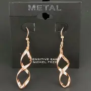 Kohls Metal Earrings Copper-tone Dangle Hook Twisted Nickel Free Sensitive Ears