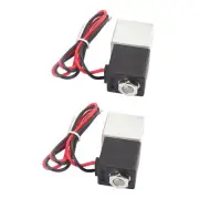 2PCS 12V DC 1/4" Solenoid Valves Aluminum NC Air/Water/Gas Flow IP65 6.5W